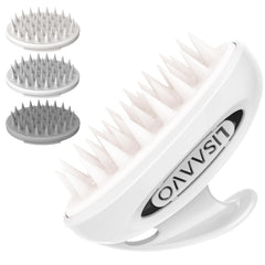 LISAAVO scalp massager brush with soft bristle for gentle cleansing and relaxation