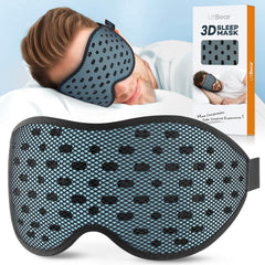 LitBear breathable sleep mask in ice blue keeps you cool and comfortable all night