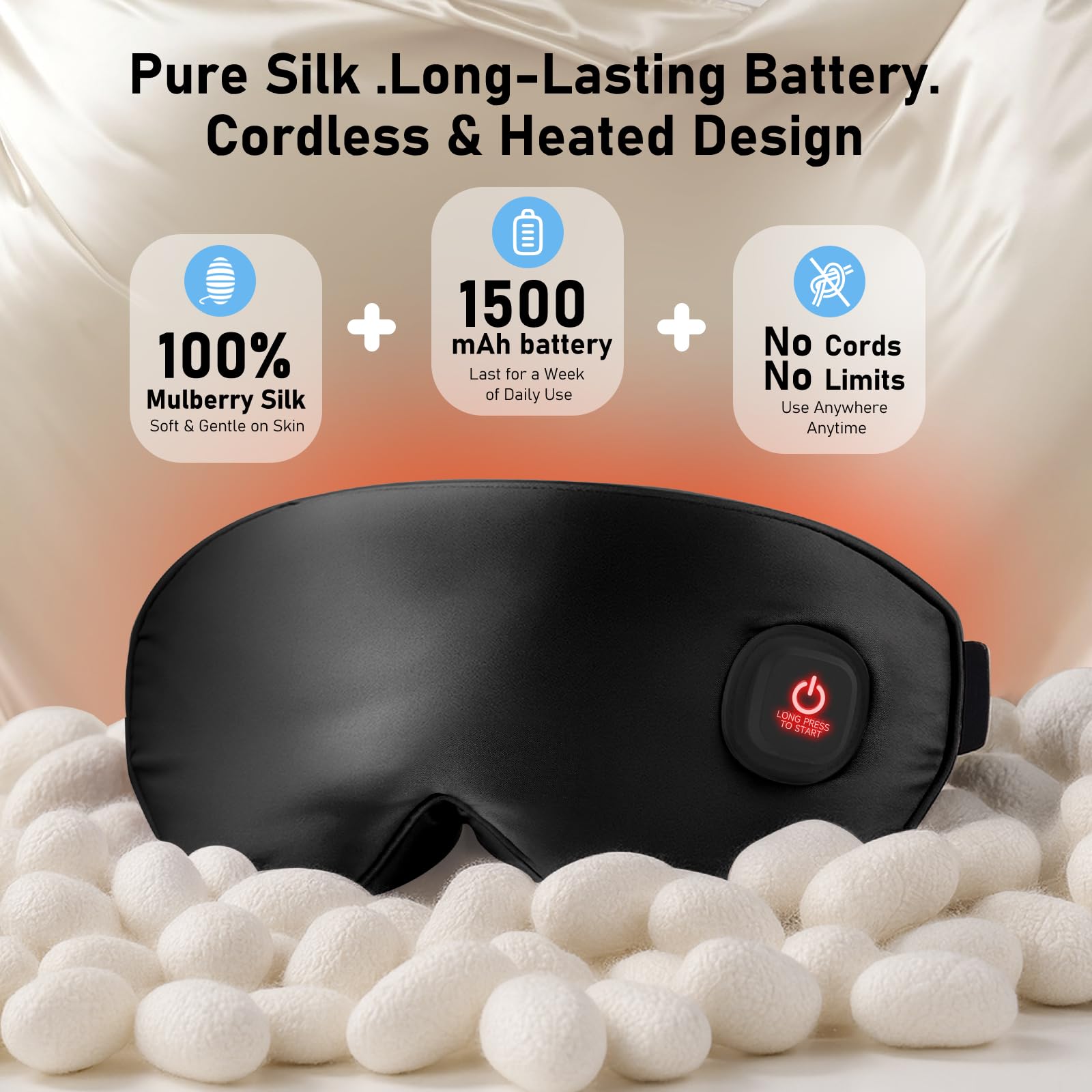 LitBear silk eye mask in travel-friendly form offers compact comfort during flights.