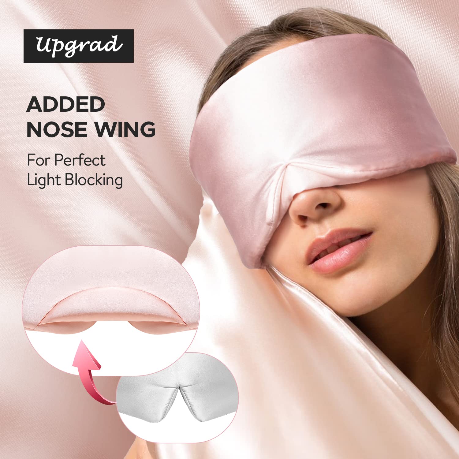 LitBear sleep mask with adjustable band fits all head sizes securely.