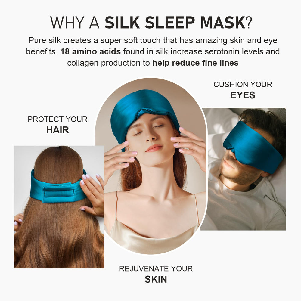 LitBear silk sleep mask adjustable band fits all head sizes securely