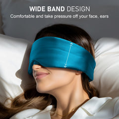LitBear silk sleep mask with wide cushioned band for secure wear