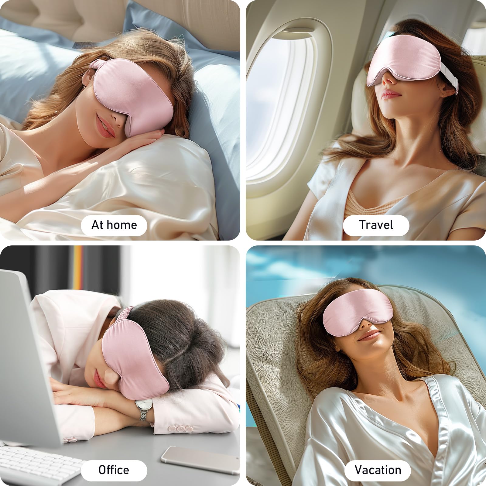 LitBear silk strap prevents hair tangling during sleep.