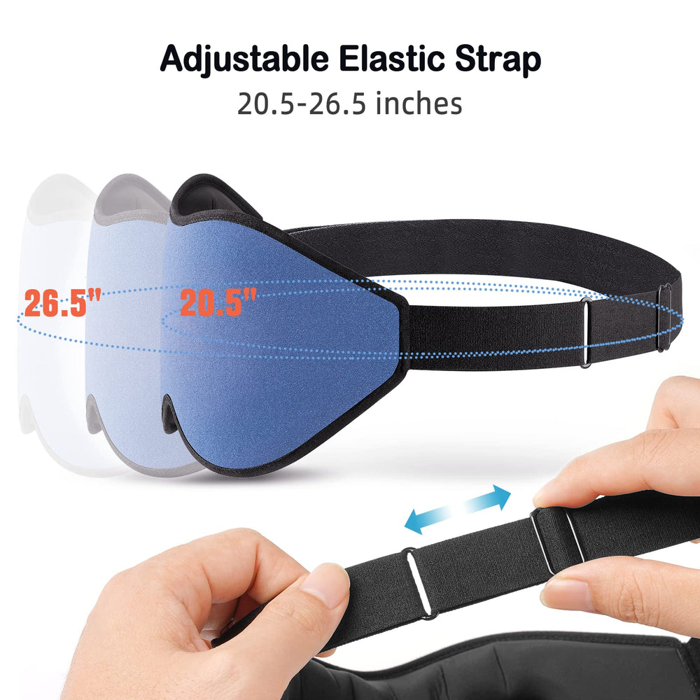 LitBear Sleep Mask adjustable strap fits a wide range of heads.
