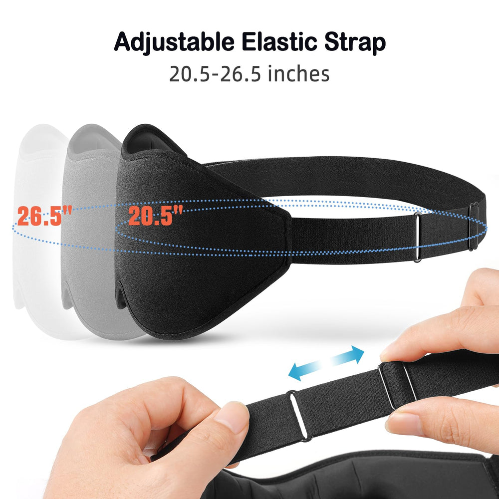 LitBear Sleep Mask adjustable strap fits various sleeping positions securely.