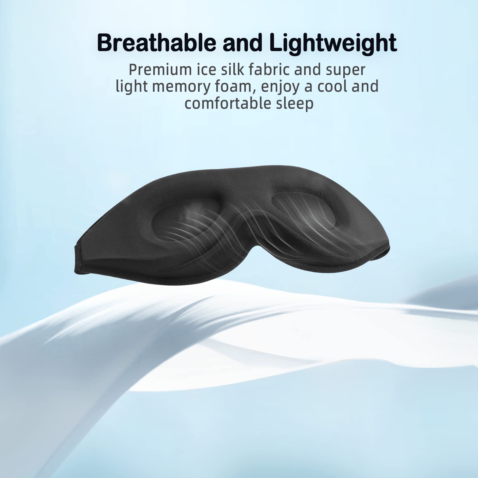 LitBear Sleep Mask breathable lining stays cool during naps and flights.