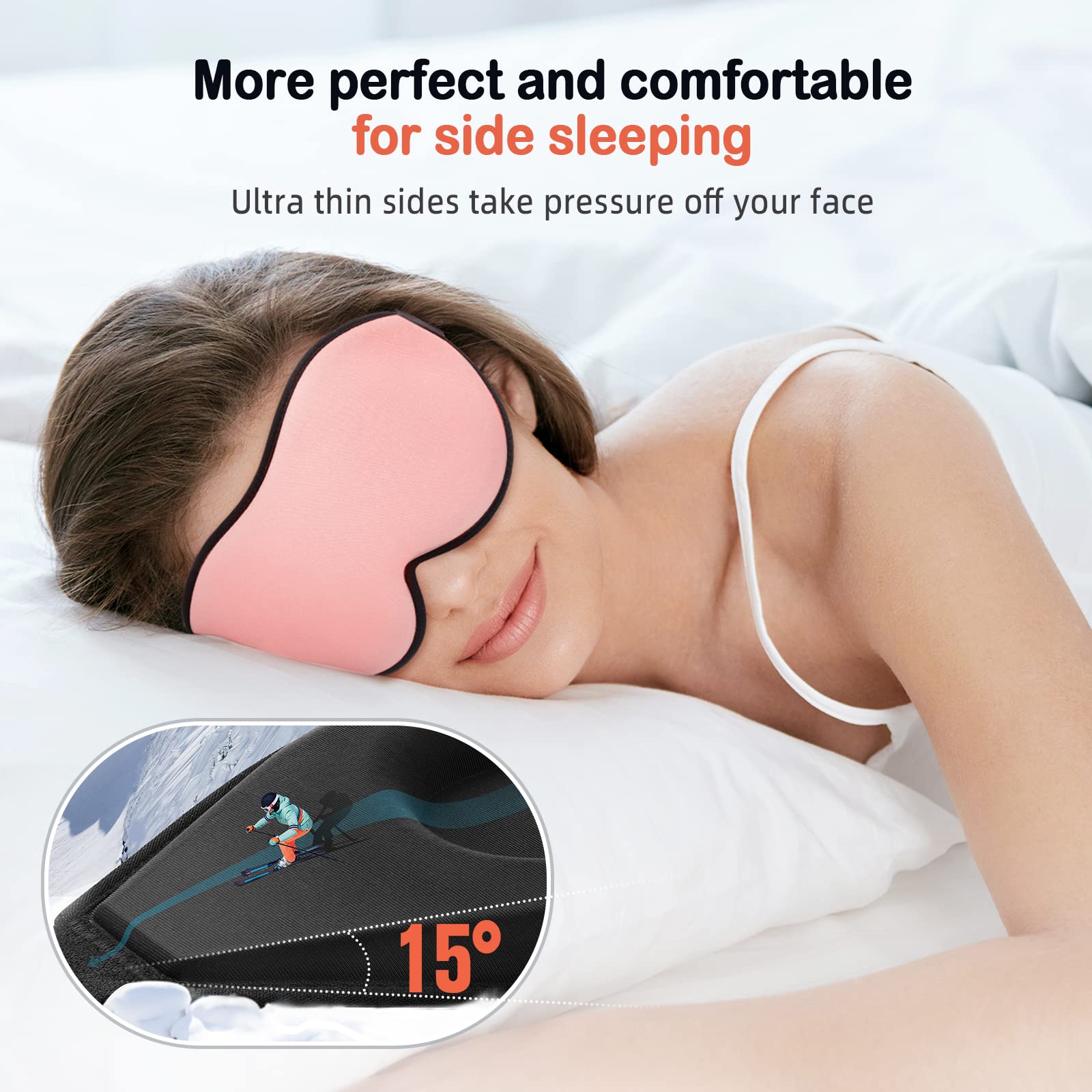 LitBear sleep mask eye cups provide space to blink without pressure.