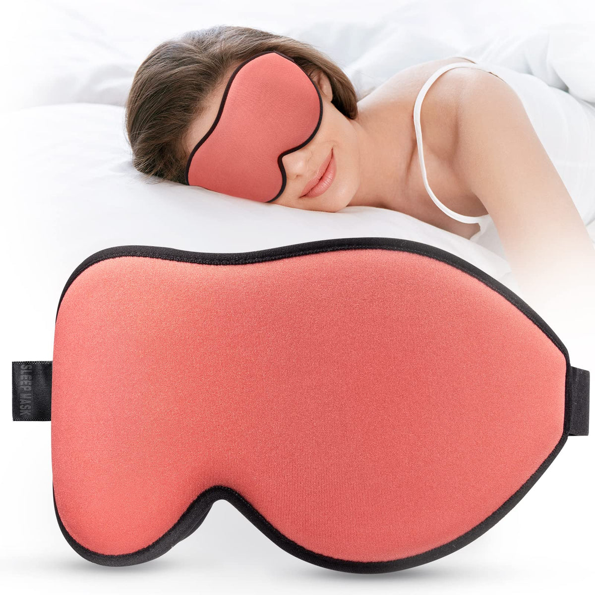 LitBear sleep mask nose-bridge focus for deeper darkness and comfortable sleep.