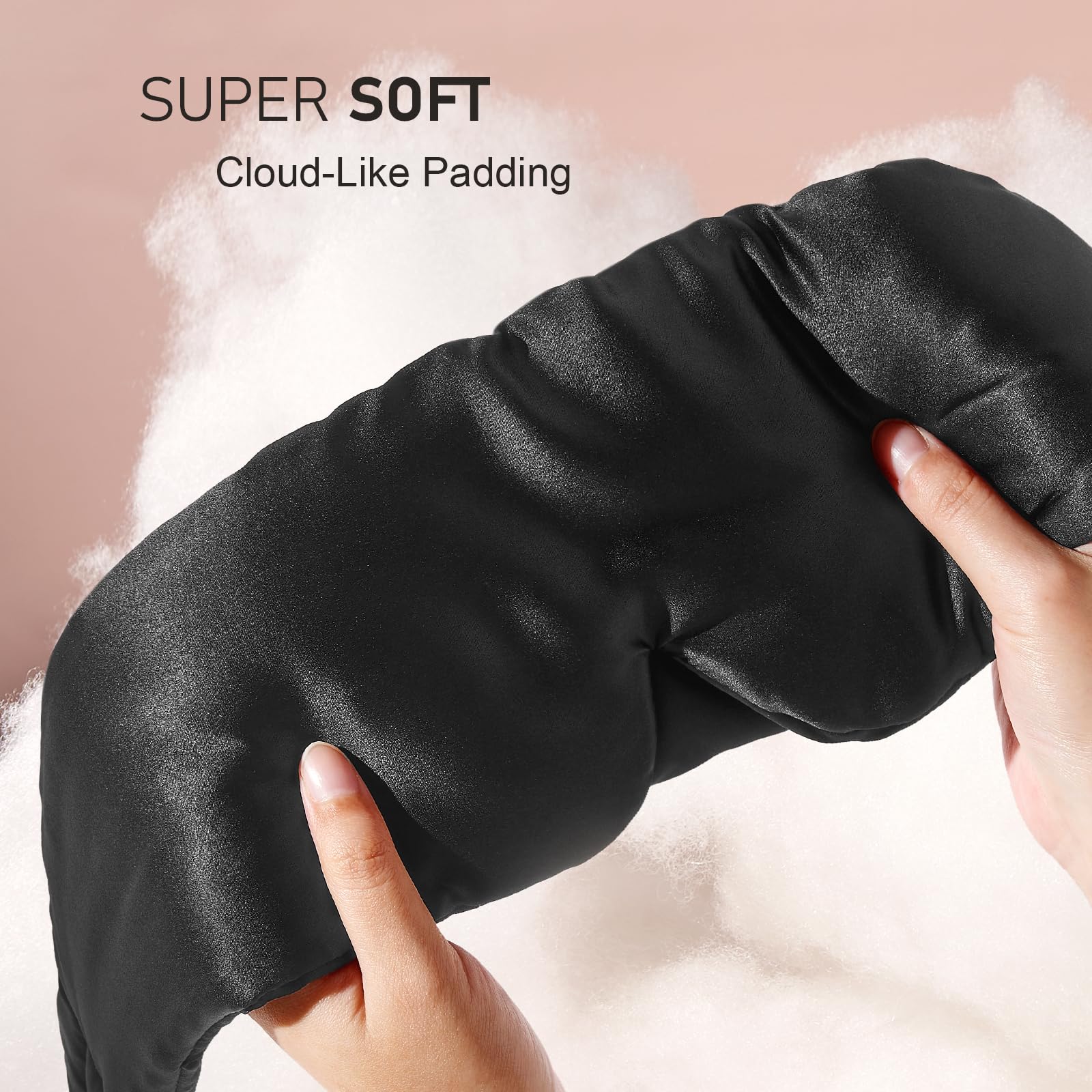 LitBear sleep mask side-sleeper fit demonstrates comfortable use while sleeping on the side.