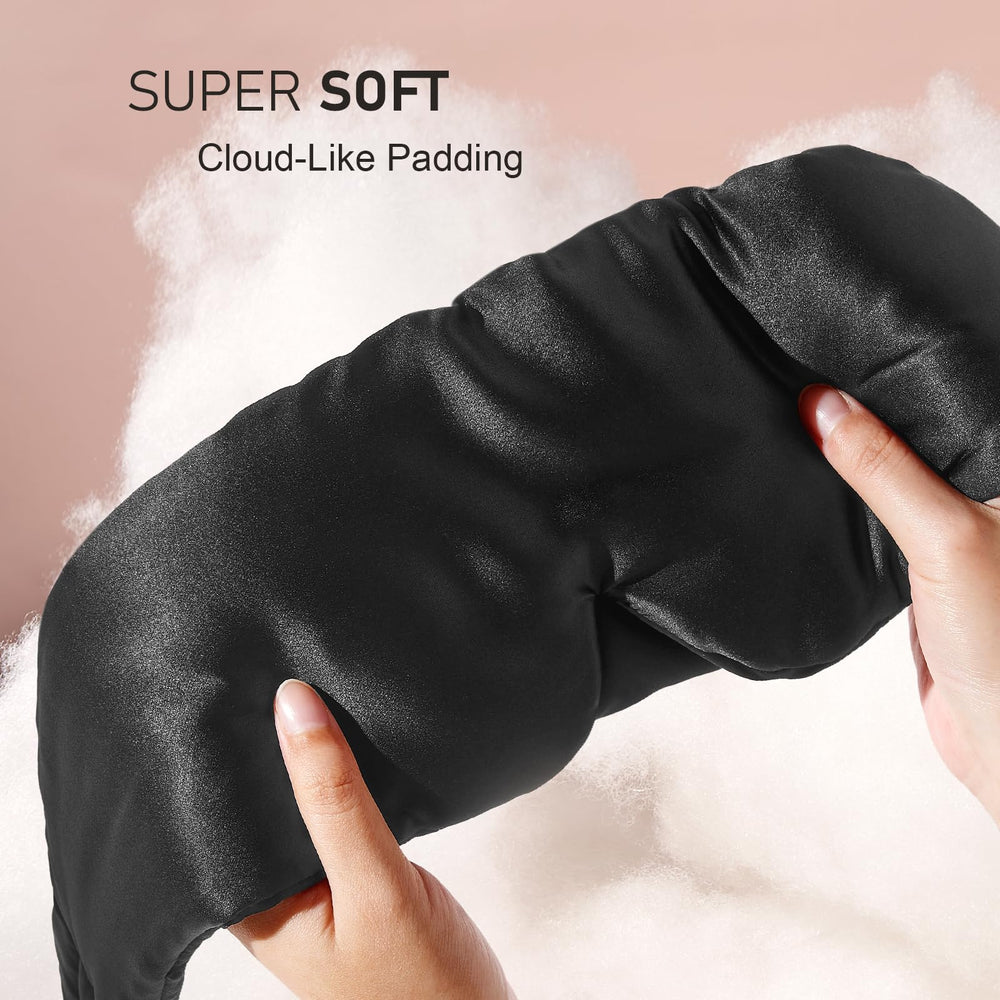 LitBear sleep mask side-sleeper fit demonstrates comfortable use while sleeping on the side.