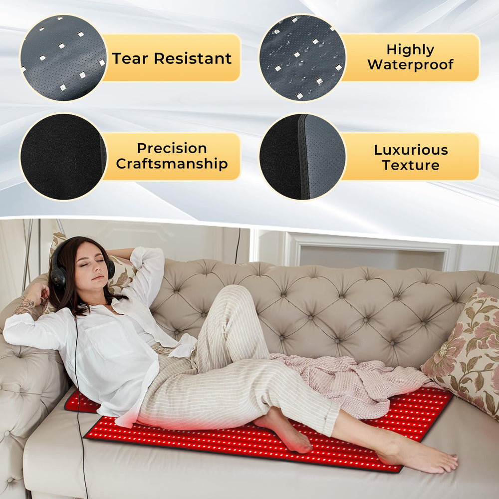 Large, immersive 65x20.5 inch coverage suitable for full-body at-home therapy.