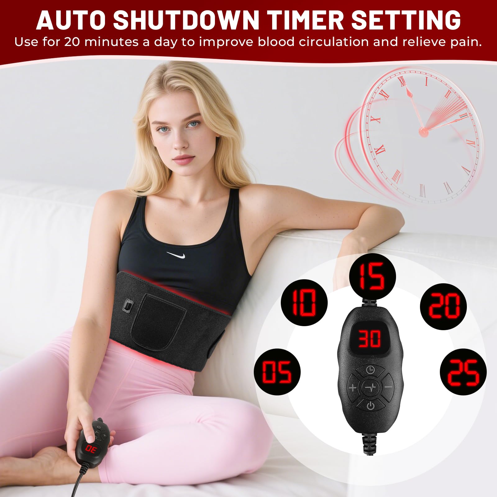 Litduck belt extended strap detail for comfortable waist fit up to 70 inches.