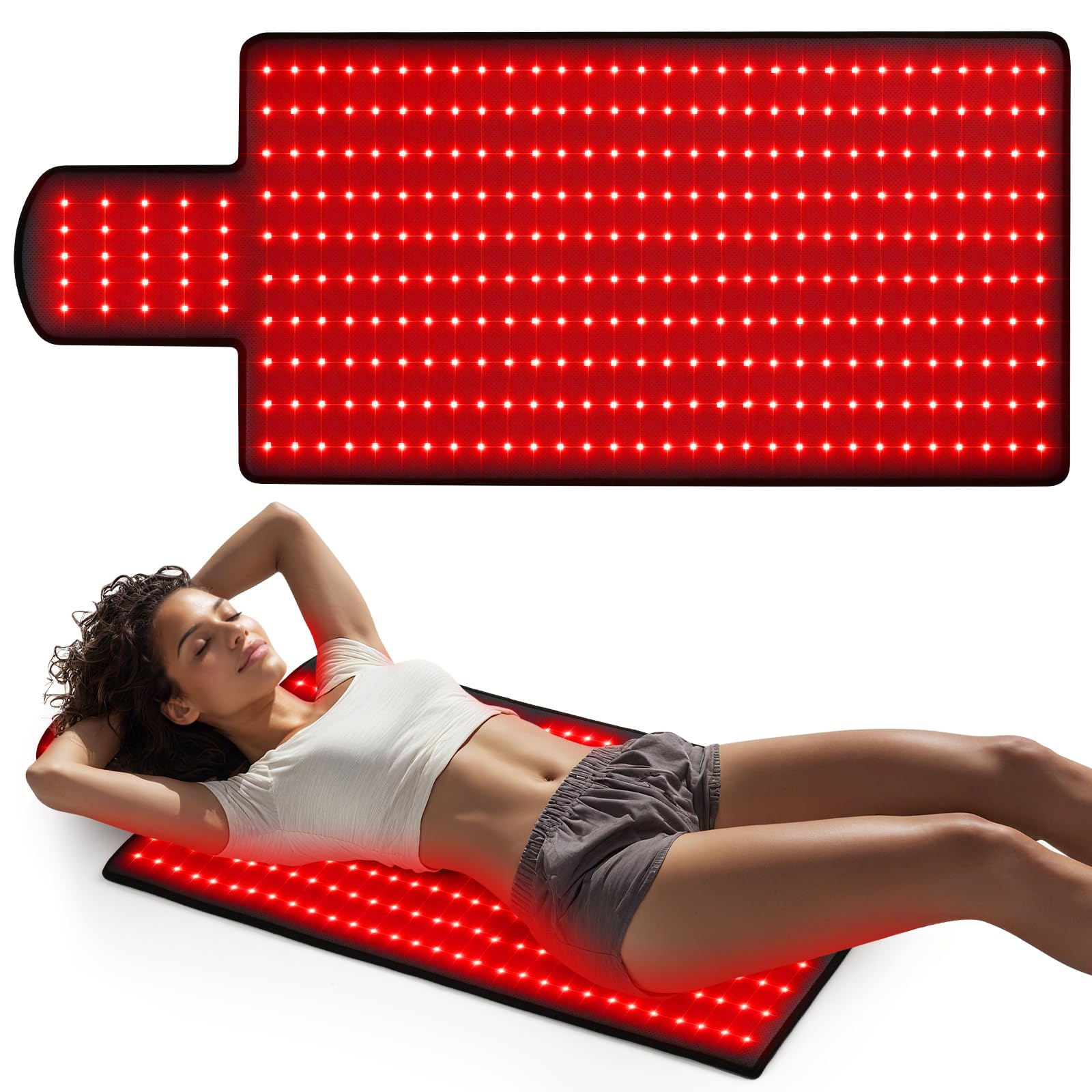 LitDuck red light therapy mat offers full-body coverage for at-home relaxation.