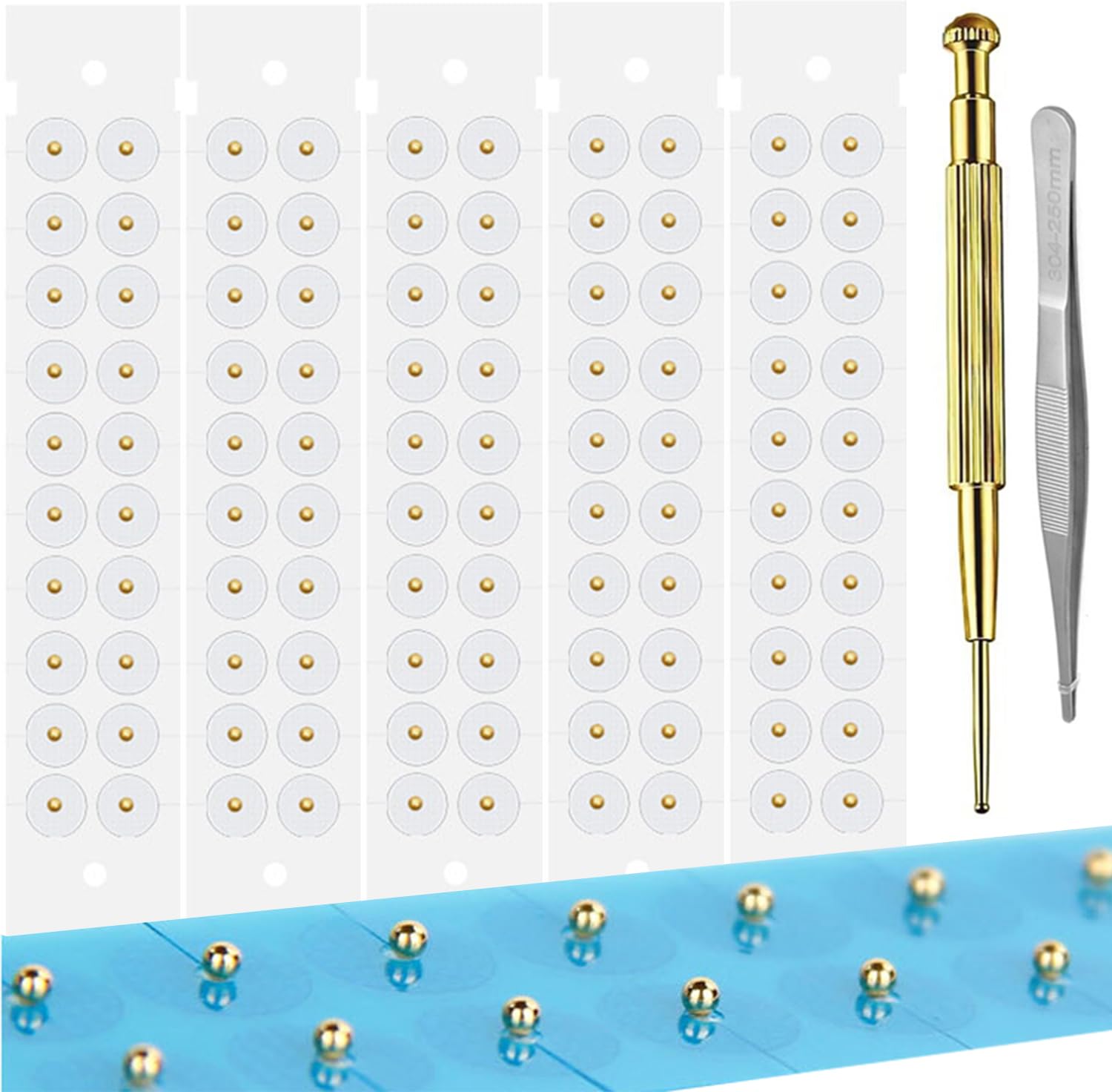 Litelogy ear seeds adhesive patches for gentle at-home acupressure.