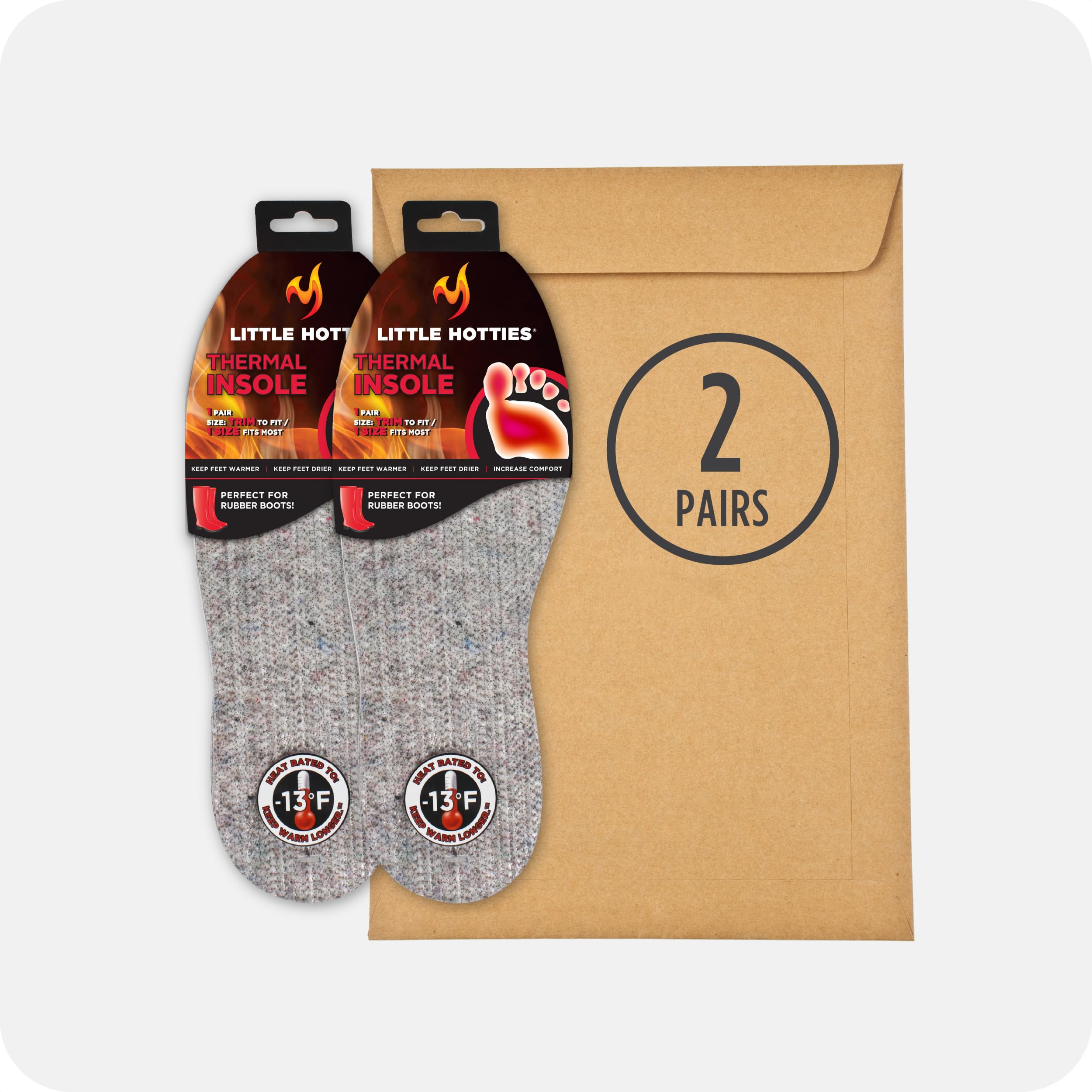 Little Hotties Thermal Insole 2-Pack side view highlights slim profile for boot fit.