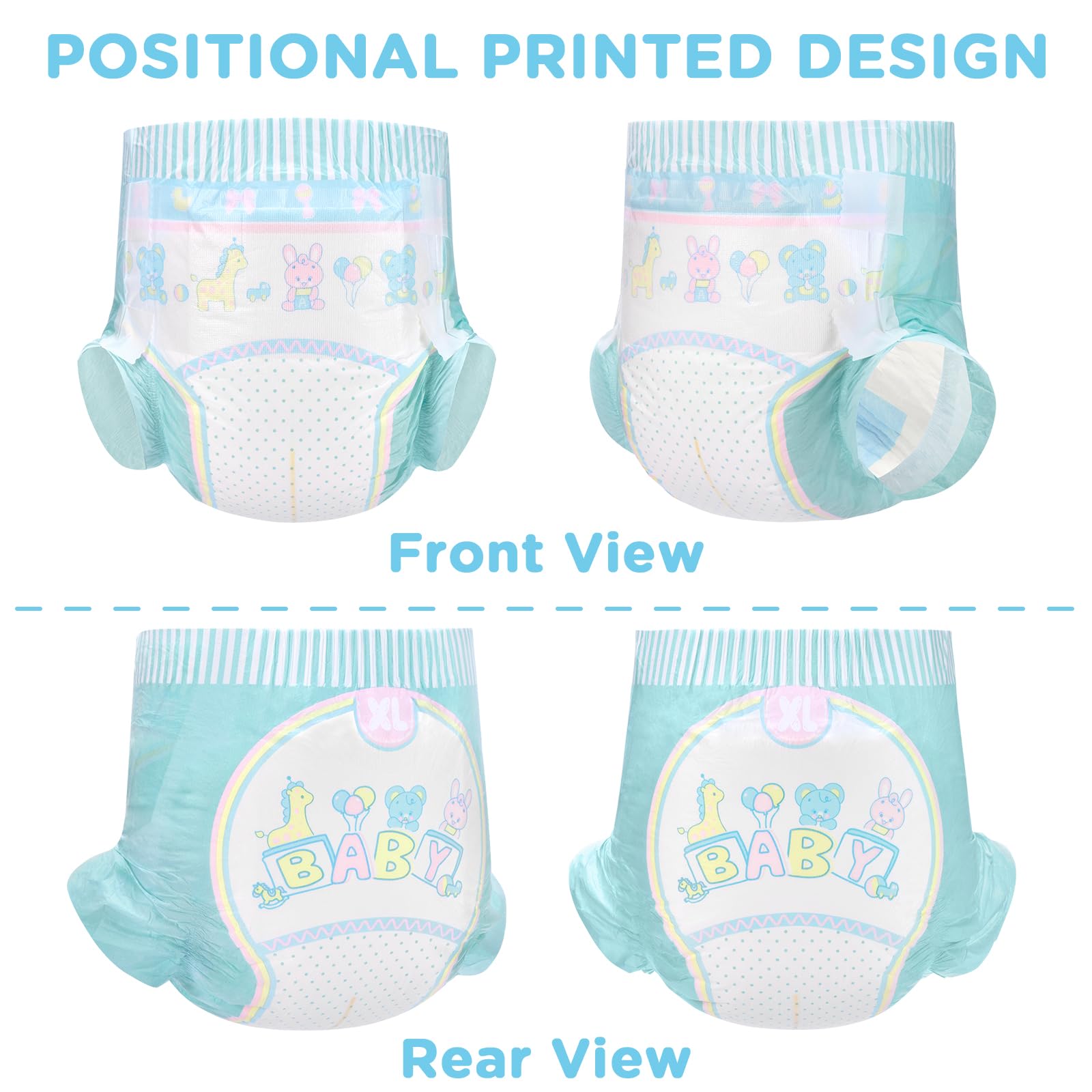 Littleforbig Baby Parade X-Large diaper back layer showing protective backing and material