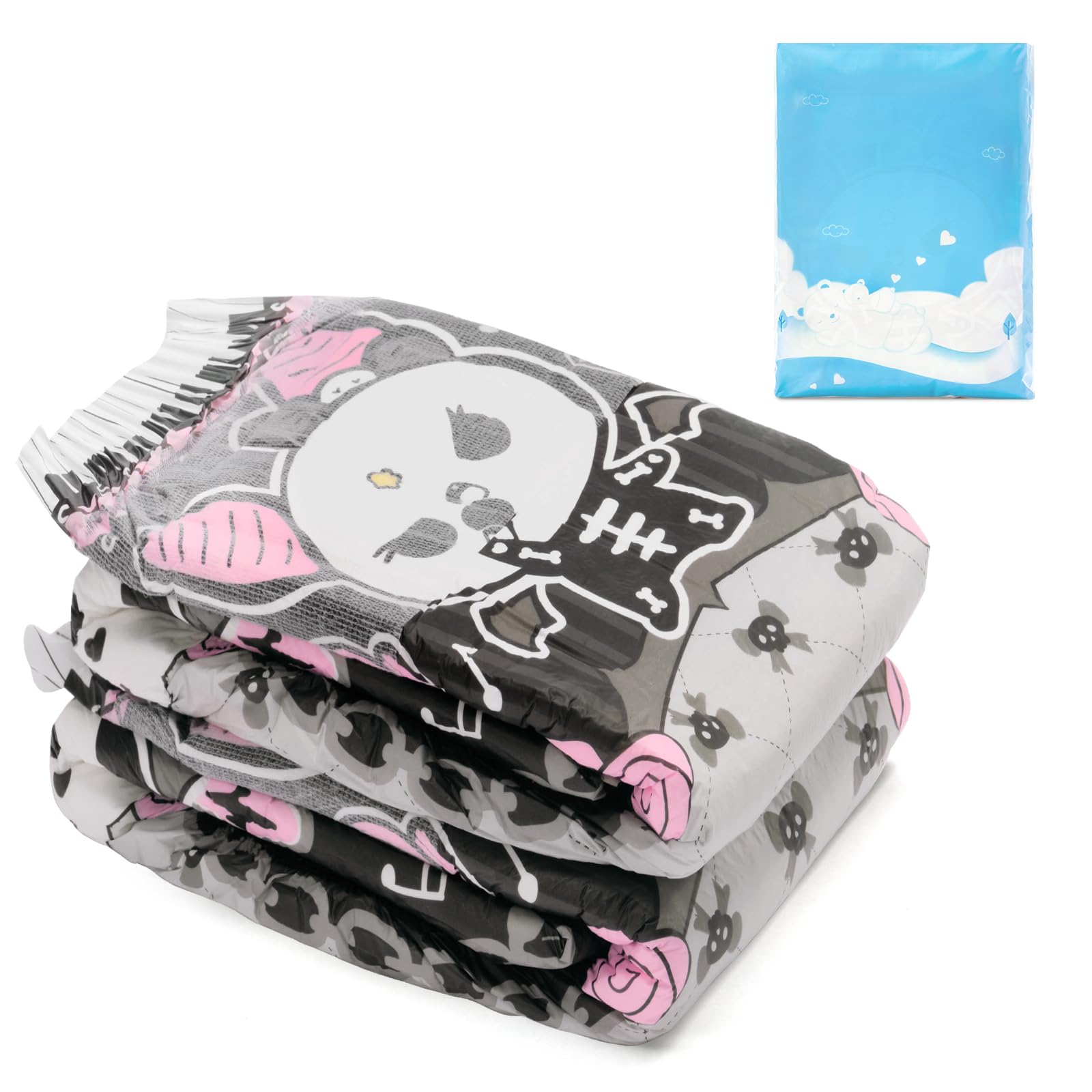 Littleforbig Goth Brat diaper with 7000 ml capacity for all-day comfort.