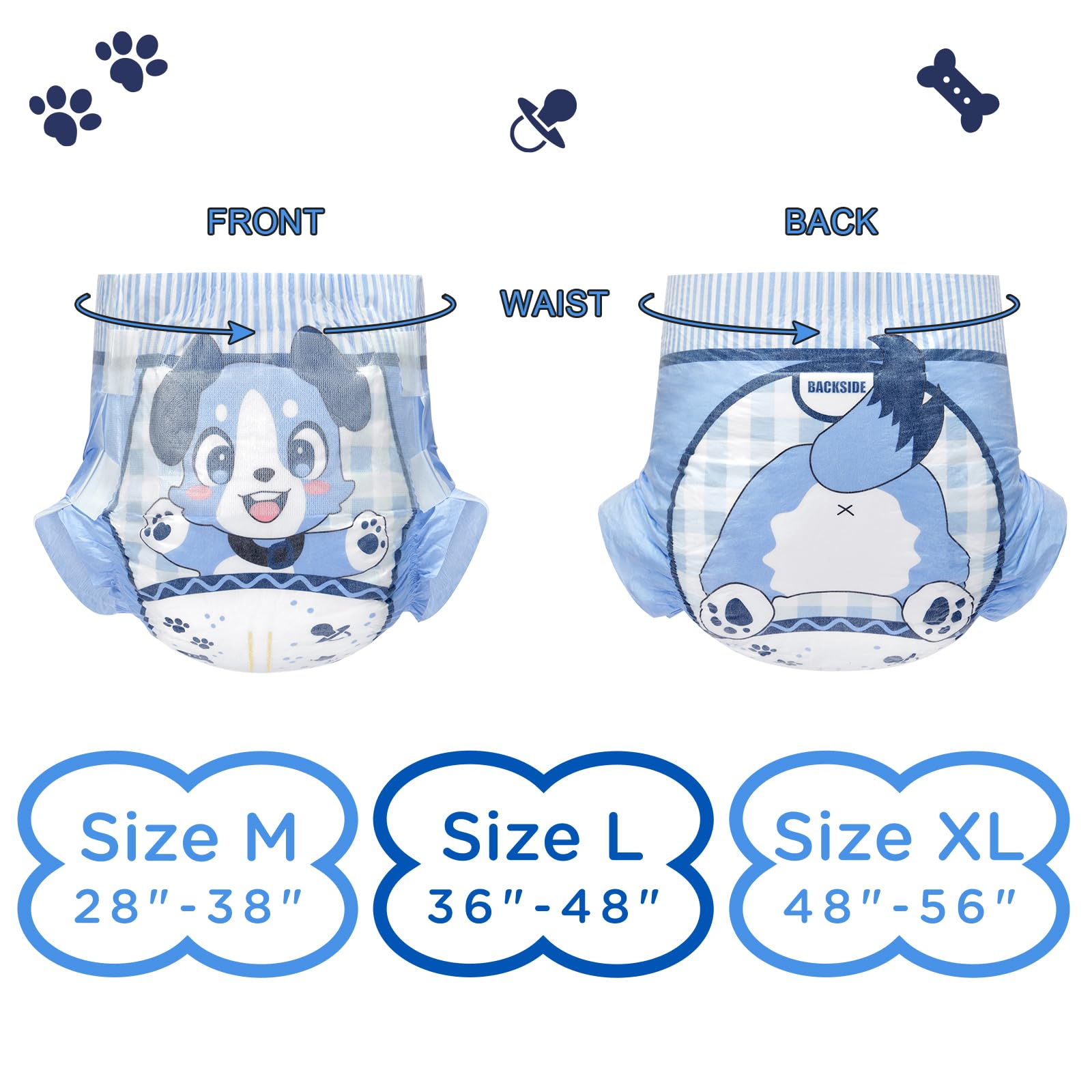 Littleforbig Little Blue BabyFur diaper with leak-proof base and guard for protection