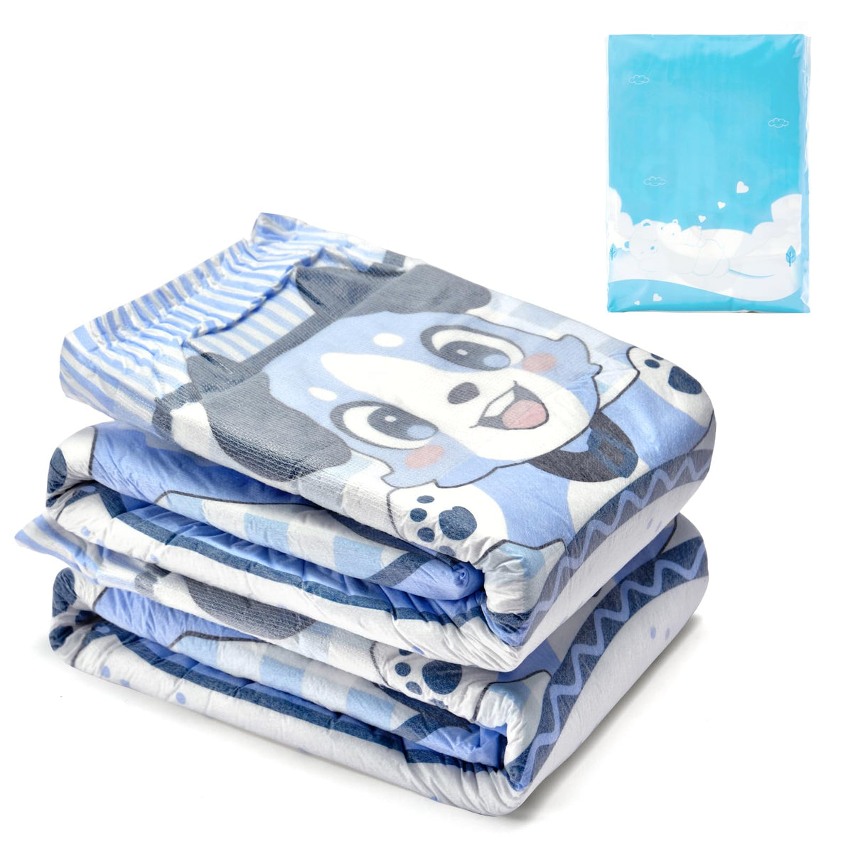 Littleforbig Little Blue BabyFur diaper shows wetness indicator for quick changes