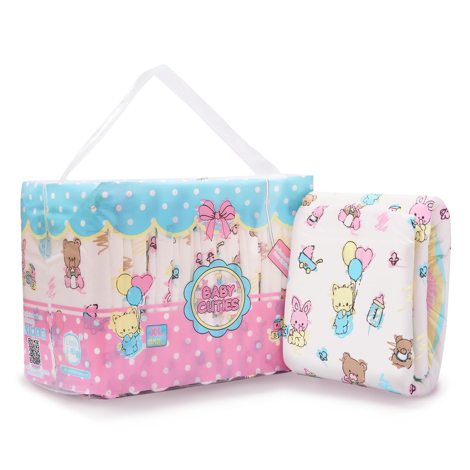 Littleforbig Baby Cuties packaging shows soft pastel design for discreet, comfortable wear.