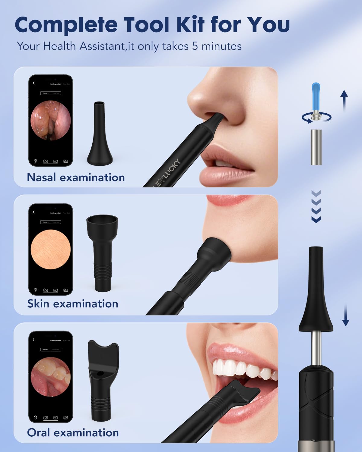 Littlelucky nasal and tongue depressor kit for quick checks