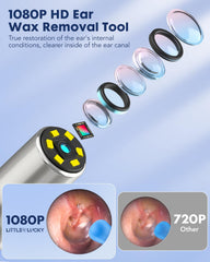 Littlelucky WiFi app view shows real-time ear care on iOS and Android
