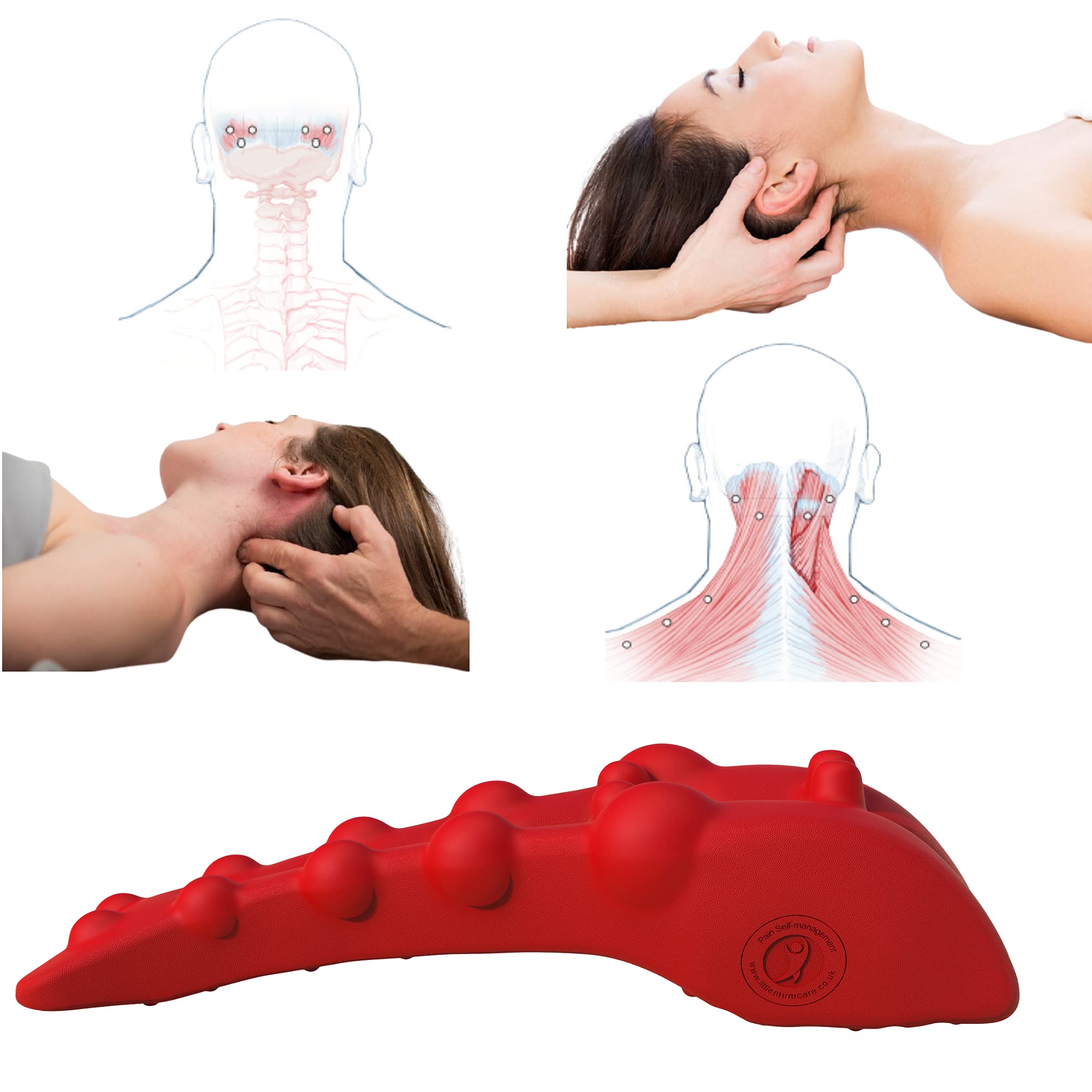 LittleMum trapezius massager neutral-neck alignment enables targeted upper back release
