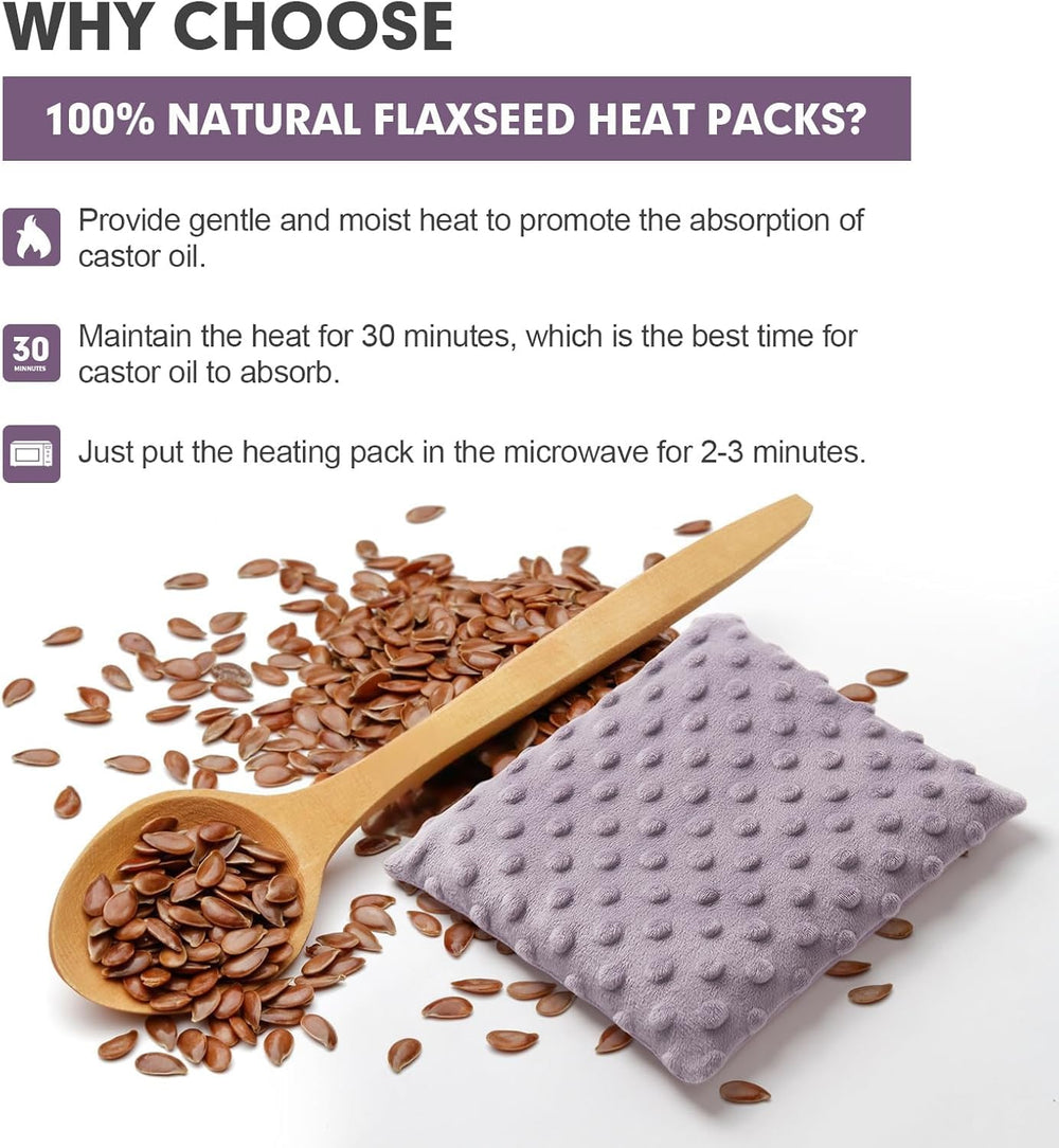 LIUWEI heating pad in microwave showing easy warming setup for castor oil routines.