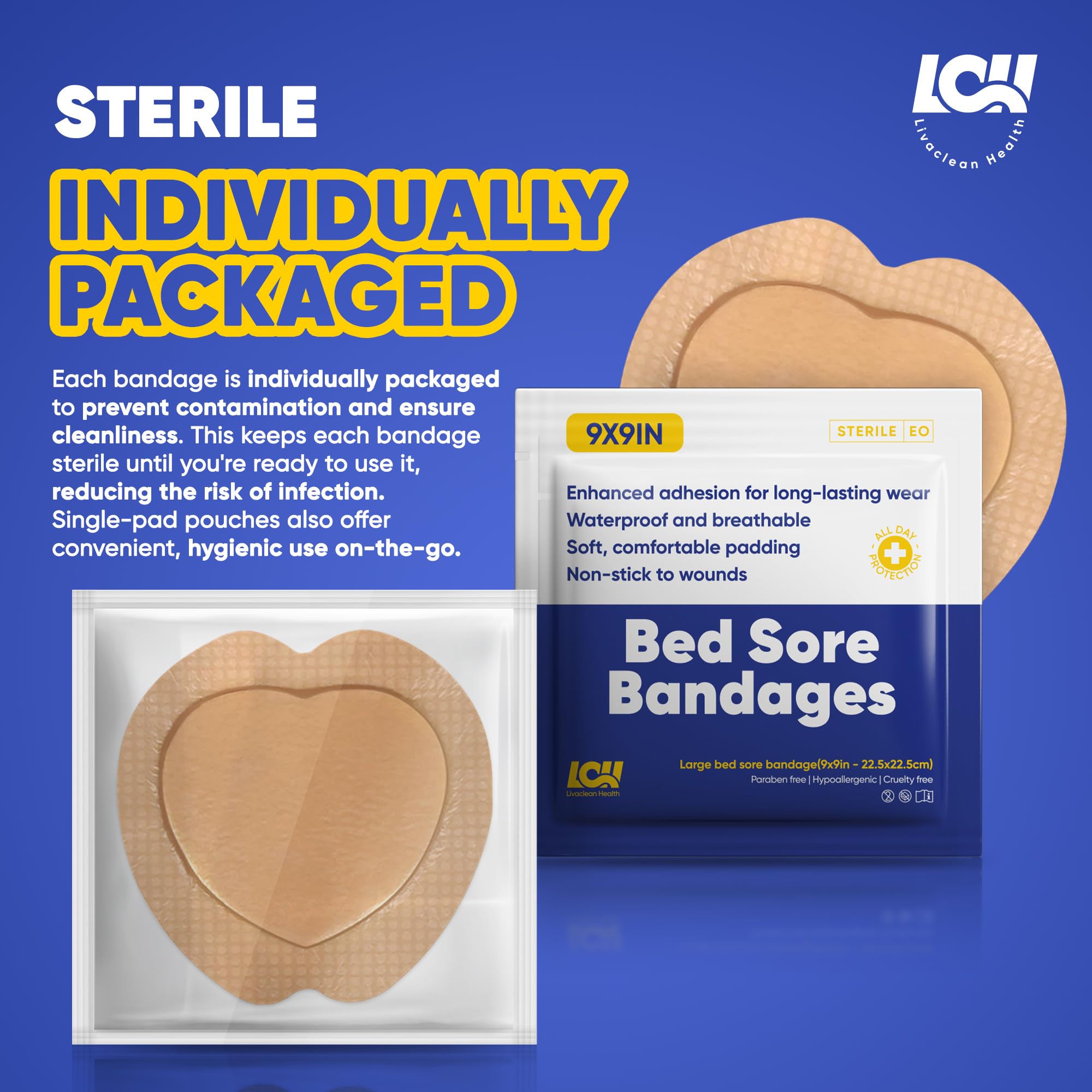 Livaclean adhesive edges provide secure, removable attachment