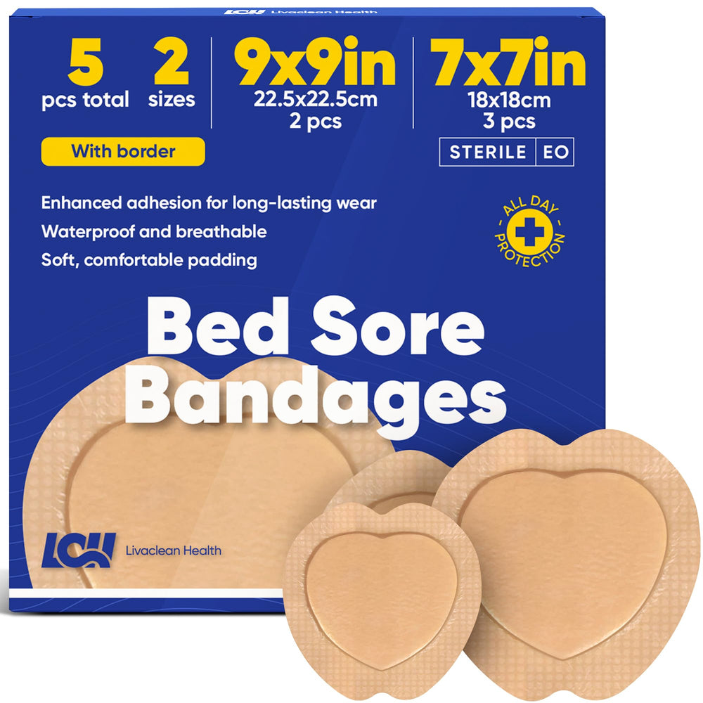 Livaclean bed sore bandages 7x7 with secure edges for comfort