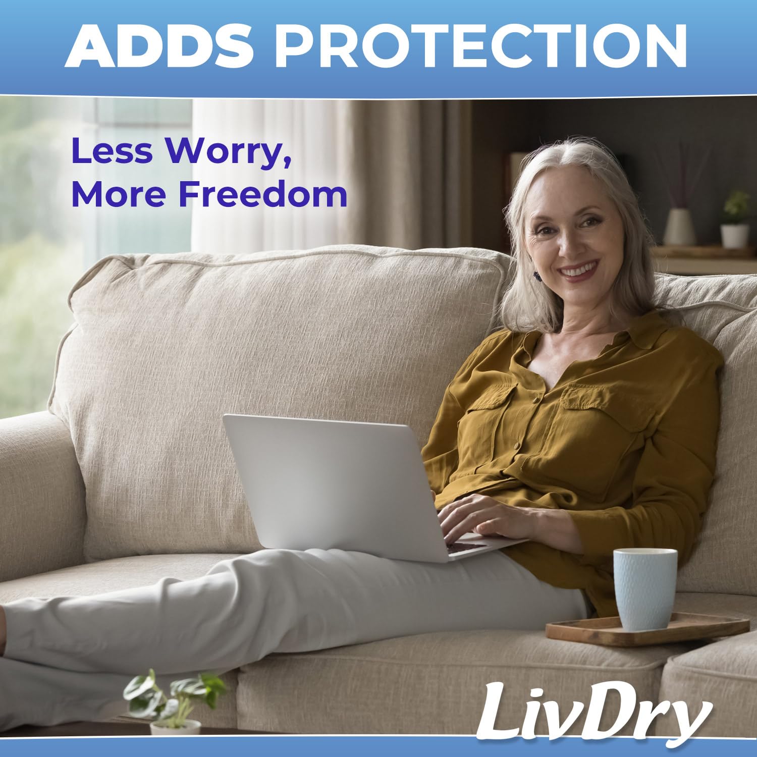 LivDry booster pad featuring soft cloth-like material for comfortable wear.