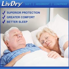 LivDry soft-cloth-like material closeup emphasizes latex-free comfort.