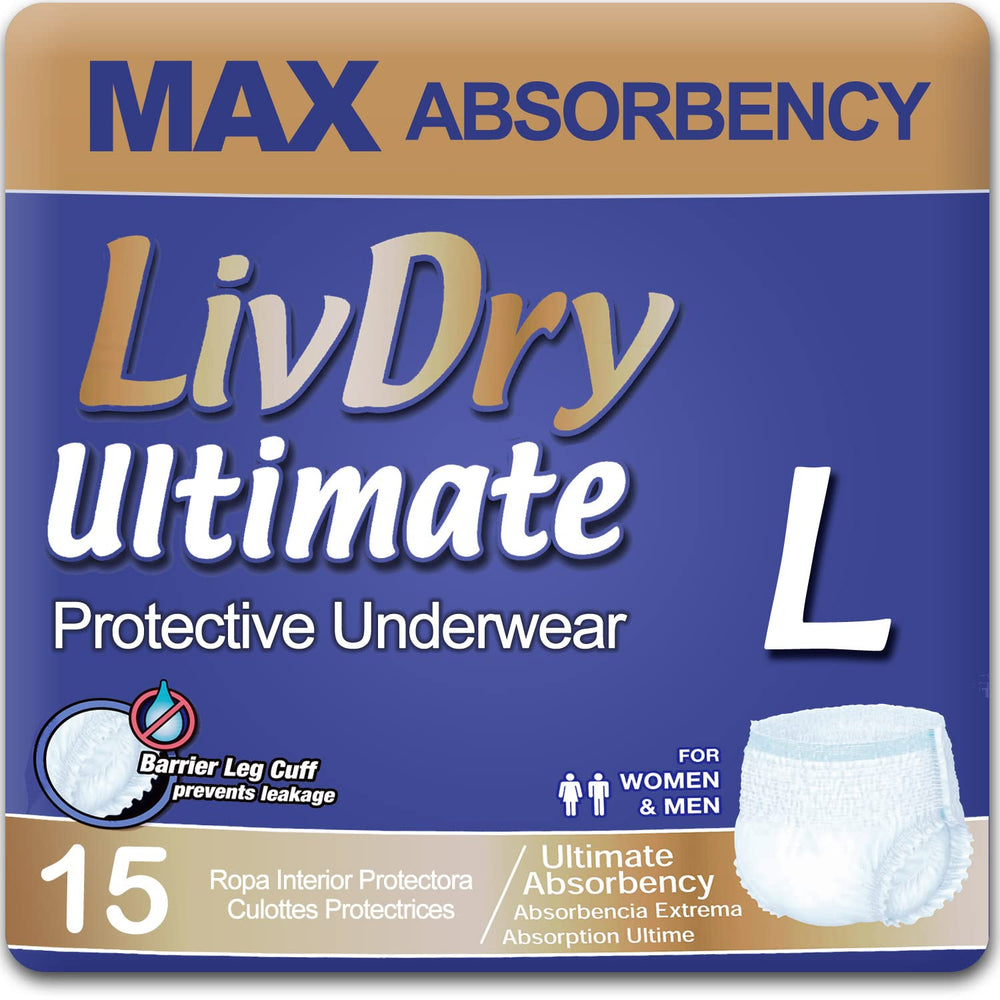 LivDry Ultimate packaging for 15-pack highlights value and convenience.
