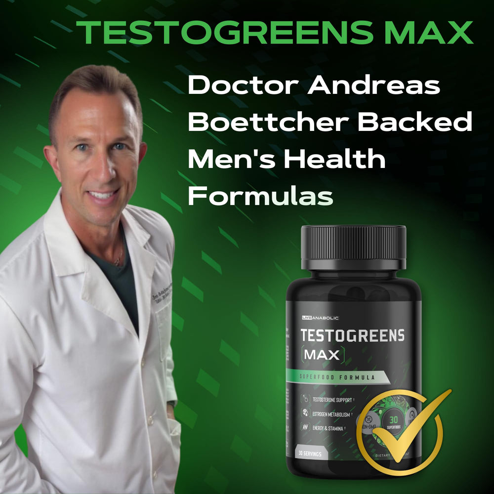 Live Anabolic TestoGreens Max capsules close-up, compact and easy to swallow