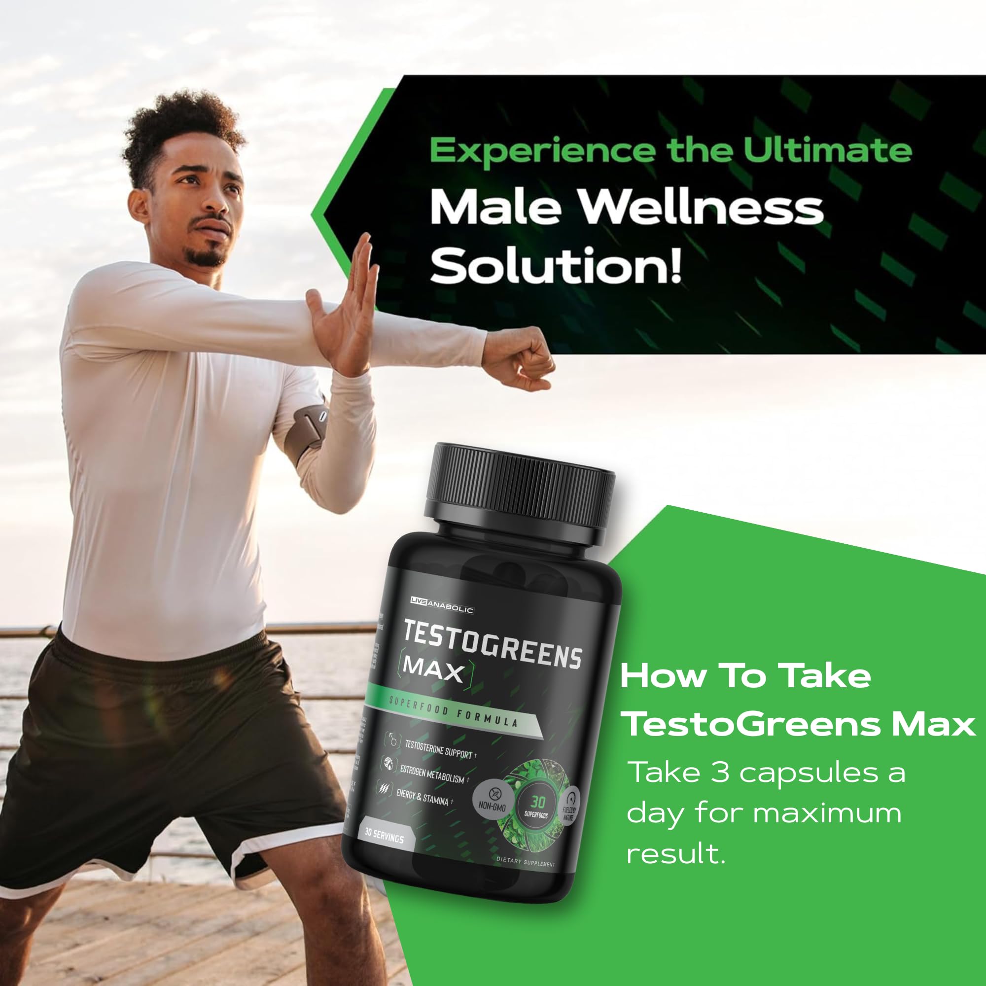 Older man over 40 using TestoGreens Max for daily vitality