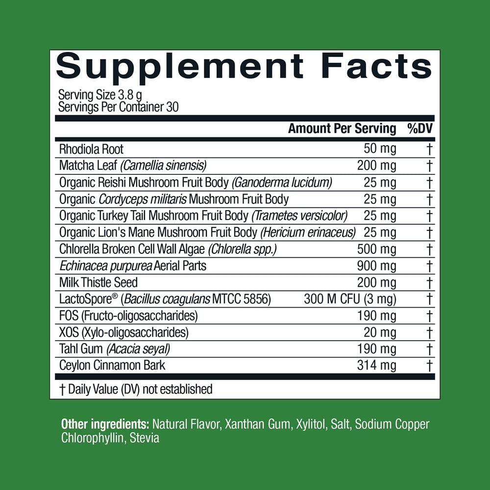 Live Conscious Beyond Greens chlorella close-up emphasizing nutrient density.