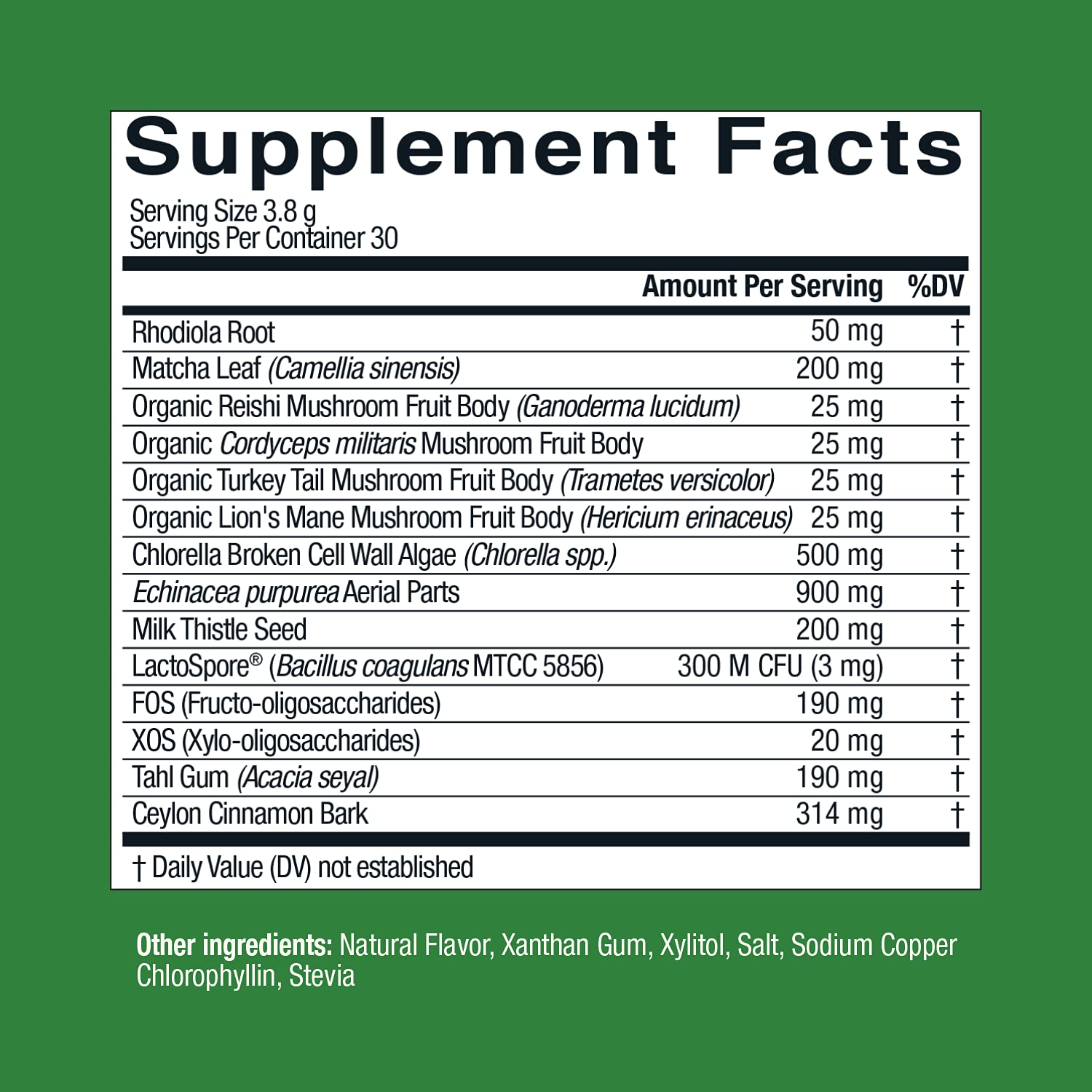 Live Conscious Beyond Greens mushroom blend closeup with immune‑friendly profile