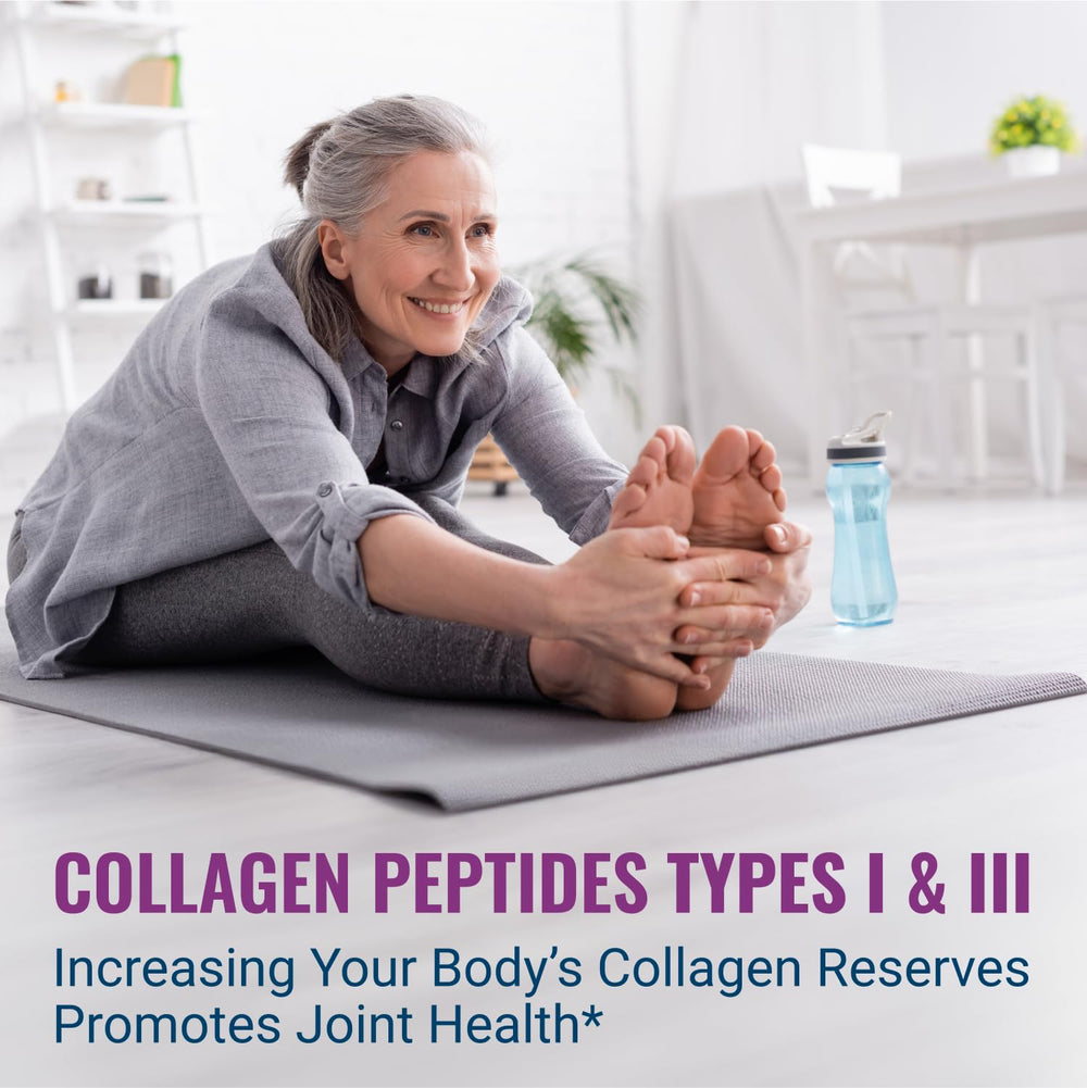 Live Conscious collagen packets unflavored nutrition label visible.