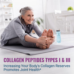 Live Conscious collagen packets unflavored nutrition label visible.