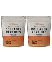 Live Conscious Collagen Peptides Peach Mango tub, powder ready for daily skin and joint support.