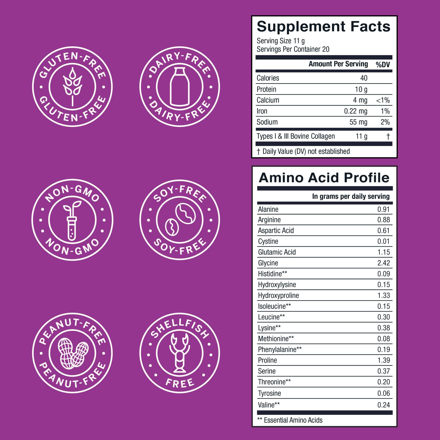 Live Conscious collagen powder bottle on counter with clean labeling for easy selection
