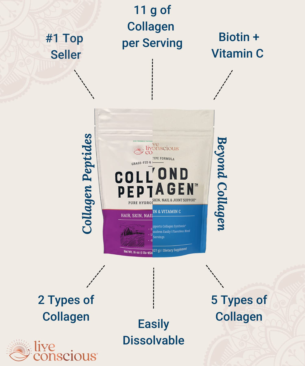 Live Conscious collagen powder in smoothie shows versatile, natural-taste addition to meals