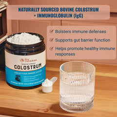 Live Conscious Colostrum Powder scoop with tub for easy daily serving