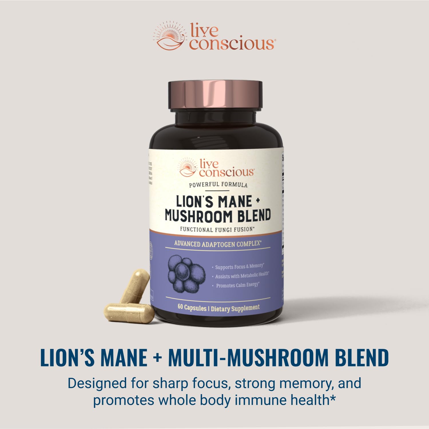 Live Conscious Cordyceps mushrooms close-up suggesting energy and stamina potential.
