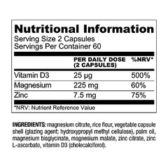 Live Conscious Vitamin D3 zinc bottle label emphasizes immune and vitality