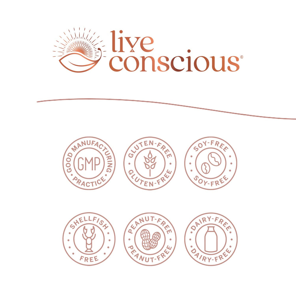 Live Conscious LiverWell capsules closeup highlighting easy daily liver support