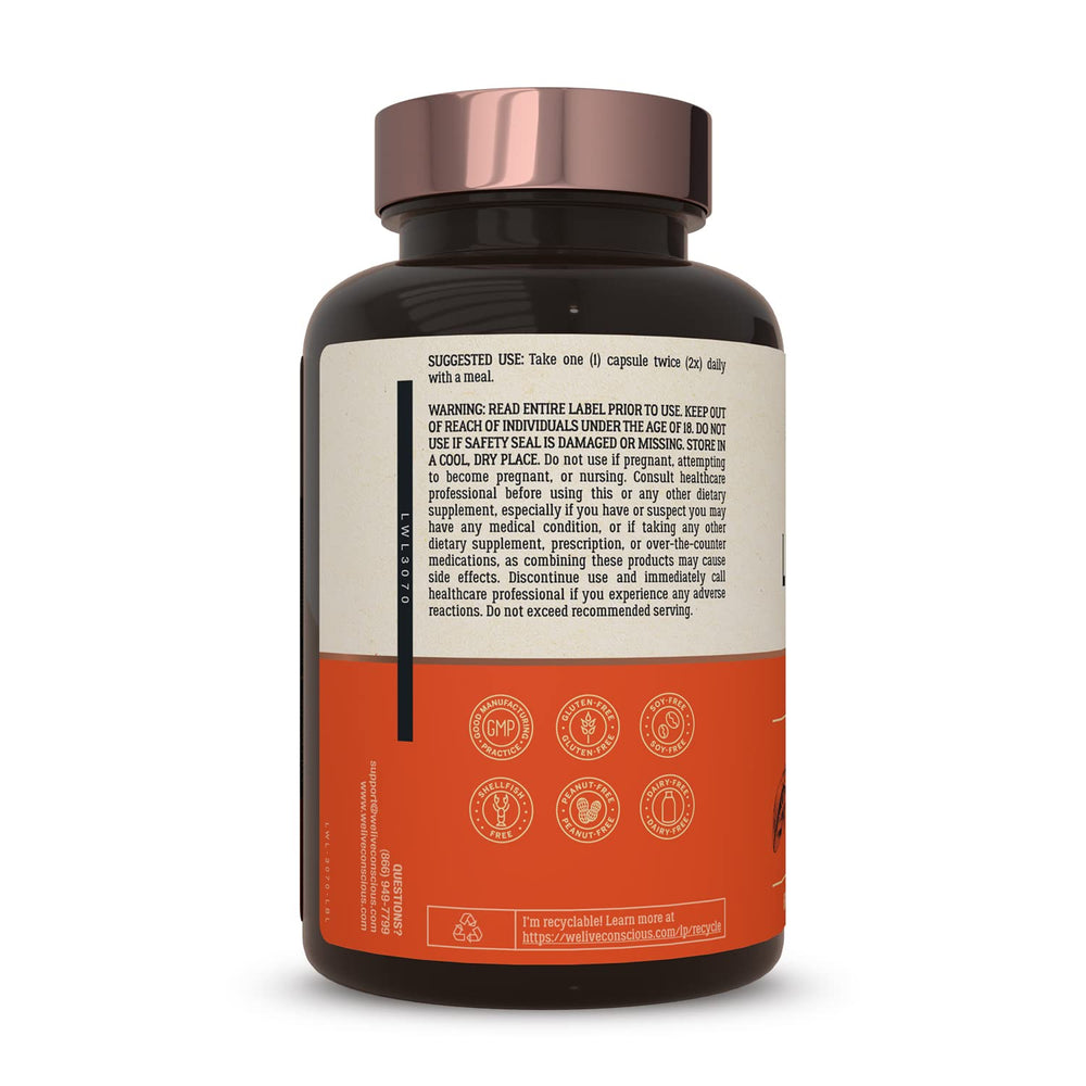 Live Conscious LiverWell ingredients overview highlighting zinc and selenium benefits