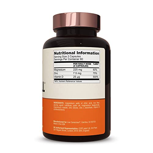 Live Conscious MagWell capsules closeup highlighting bioavailable magnesium forms
