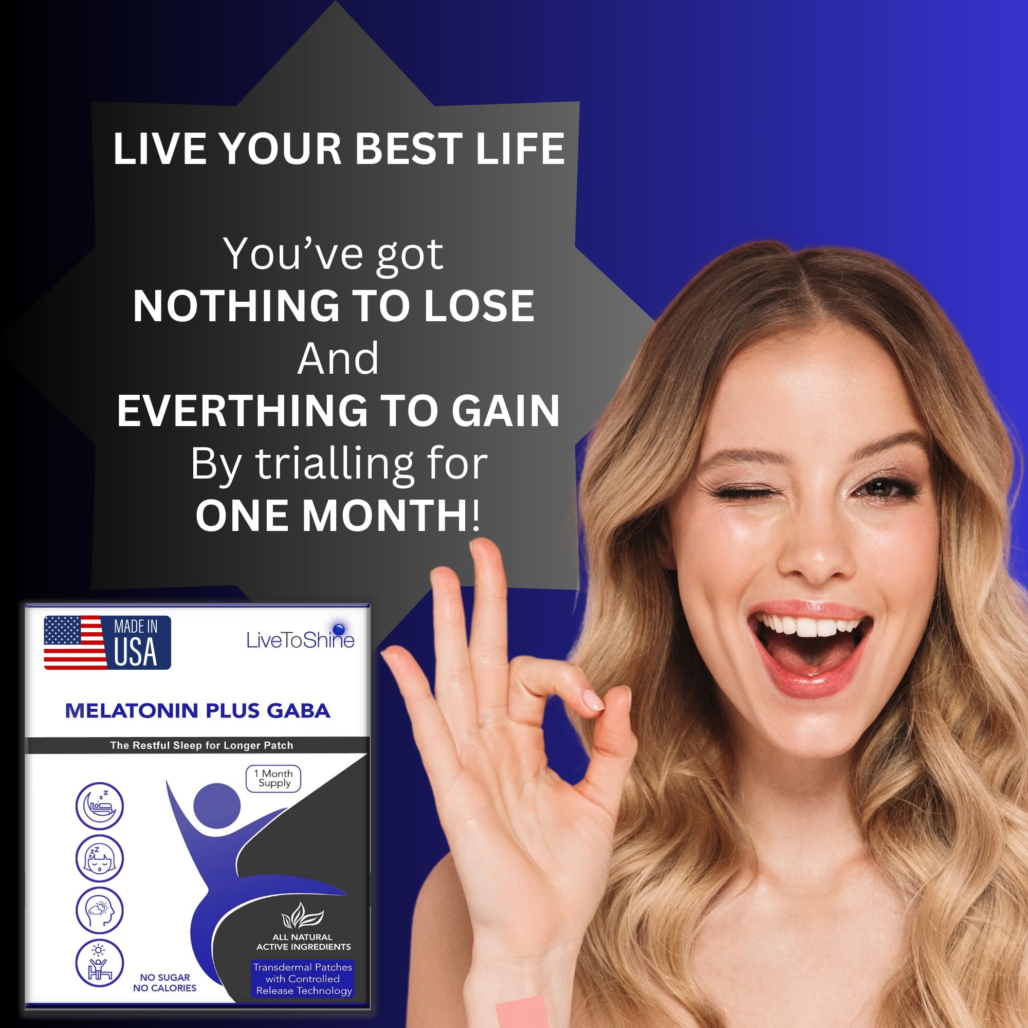 USA-made label on Live To Shine patch packaging indicating quality manufacturing