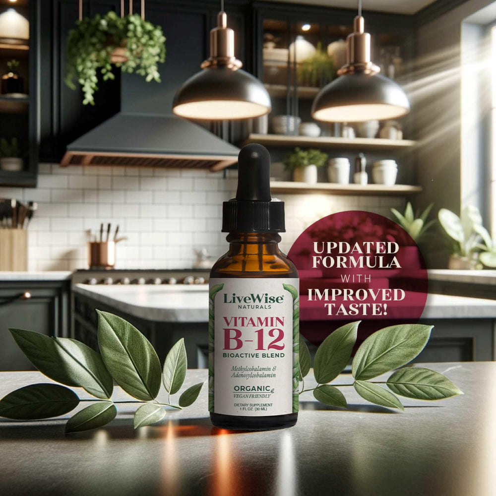 Live Wise Naturals amber glass bottle protecting potency and freshness.